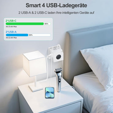 Darbony 7-in-1 Steckdosenwürfel mit 2 USB-C & 2 USB-A