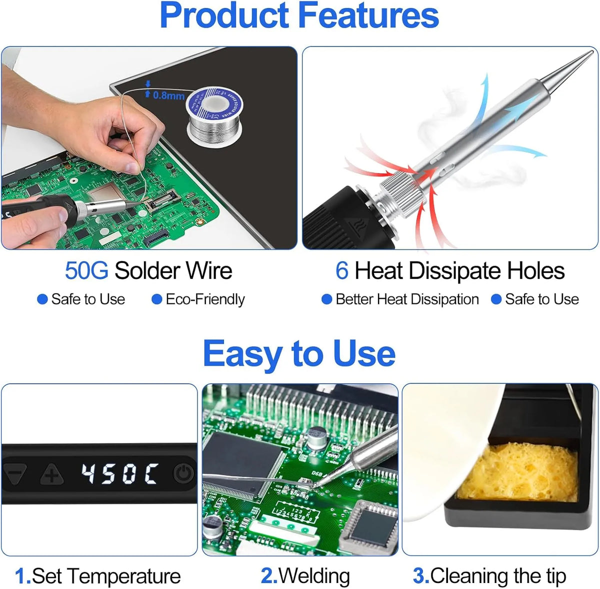 120W LED Soldering Iron Kit