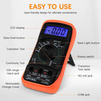 2000 Counts Digital Multimeter with Backlit LCD Display