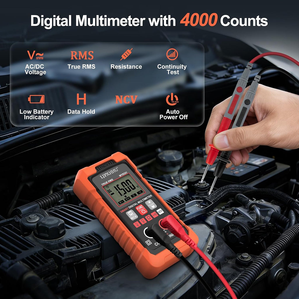 4000 Counts True RMS Digital Multimeter with Auto-Ranging & NCV