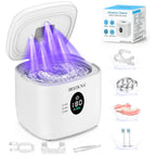 Ultrasonic Retainer Cleaner Machine 50kHz Dental Cleaning Pod with 4 UV
