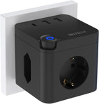Beizkna 6-in-1 Steckdosenwürfel mit USB-C & 3680W – Schwarz