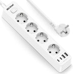 Beizkna 8-in-1 Steckdosenleiste mit USB-C, 4000W & 1,8 m Kabel