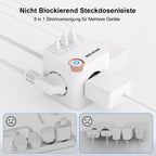 Beizkna 6-in-1 Steckdosenwürfel mit USB-C & 1,5 m Kabel