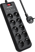 Darbony 14-in-1 Steckdosenleiste mit 4 USB & 2 m Kabel