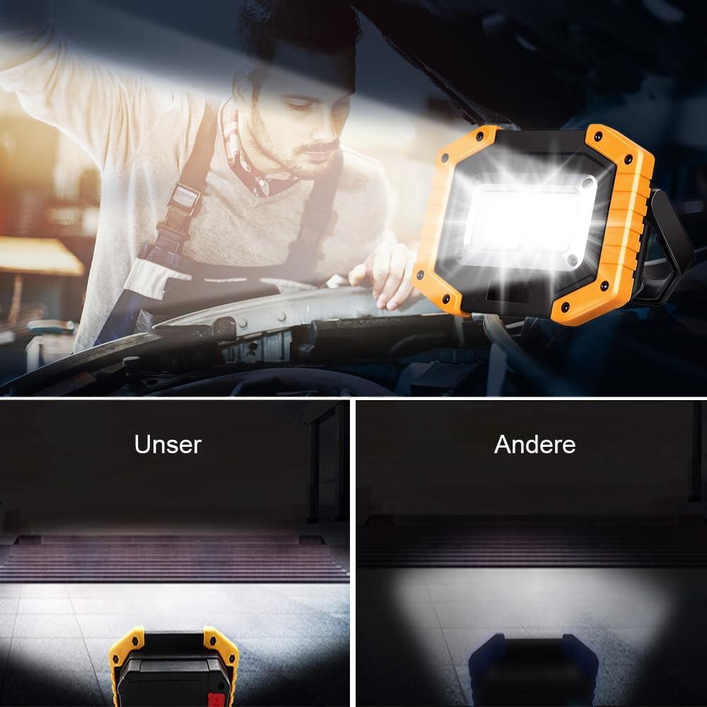 Edasion 30W LED Arbeitsleuchte mit Akku, 2000 lm