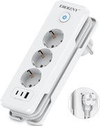 EROIZNY 6-in-1 Steckdosenleiste mit USB-C PD 20W & 1,5 m Kabel