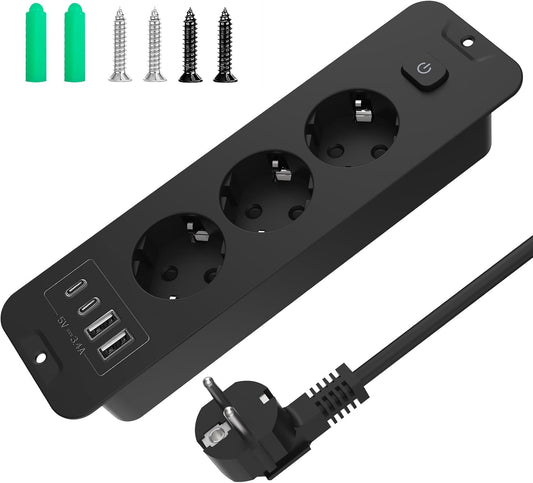 Darbony 7-in-1 Einbausteckdose mit USB-C PD & USB-A