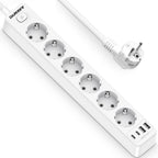 Beizkna 10-in-1 Steckdosenleiste mit USB-C, 3680W & 1,8 m Kabel
