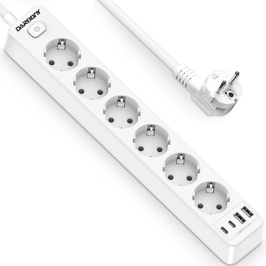 Beizkna 10-in-1 Steckdosenleiste mit USB-C, 3680W & 1,8 m Kabel