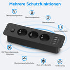 Darbony 7-in-1 Einbausteckdose mit USB-C PD & USB-A