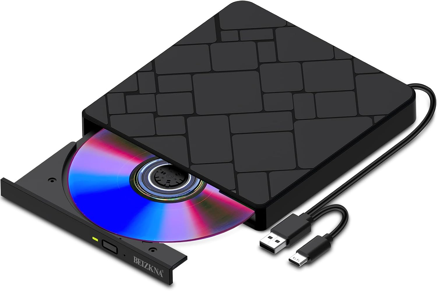 Beizkna Externes CD/DVD-Laufwerk mit USB 3.0 & USB-C