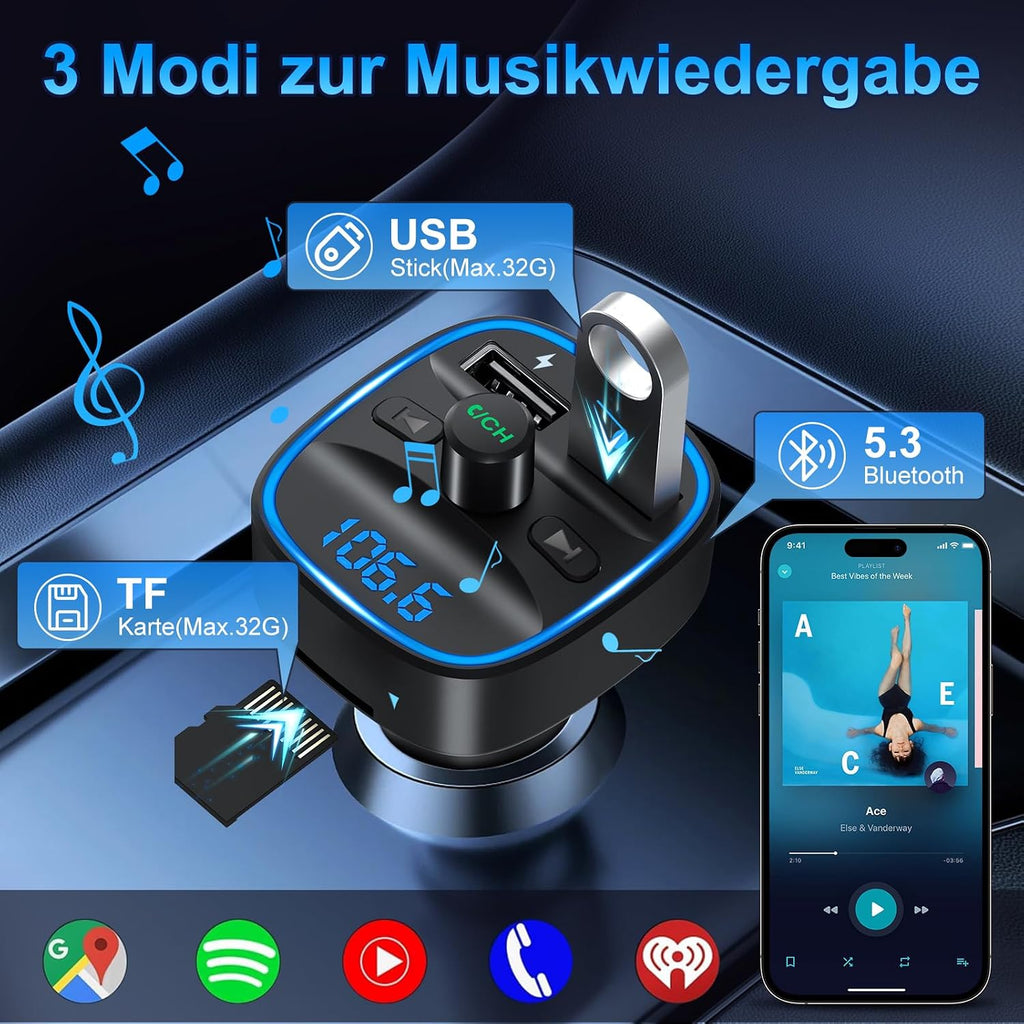 Beizkna DE50 Bluetooth 5.3 FM-Transmitter für Auto
