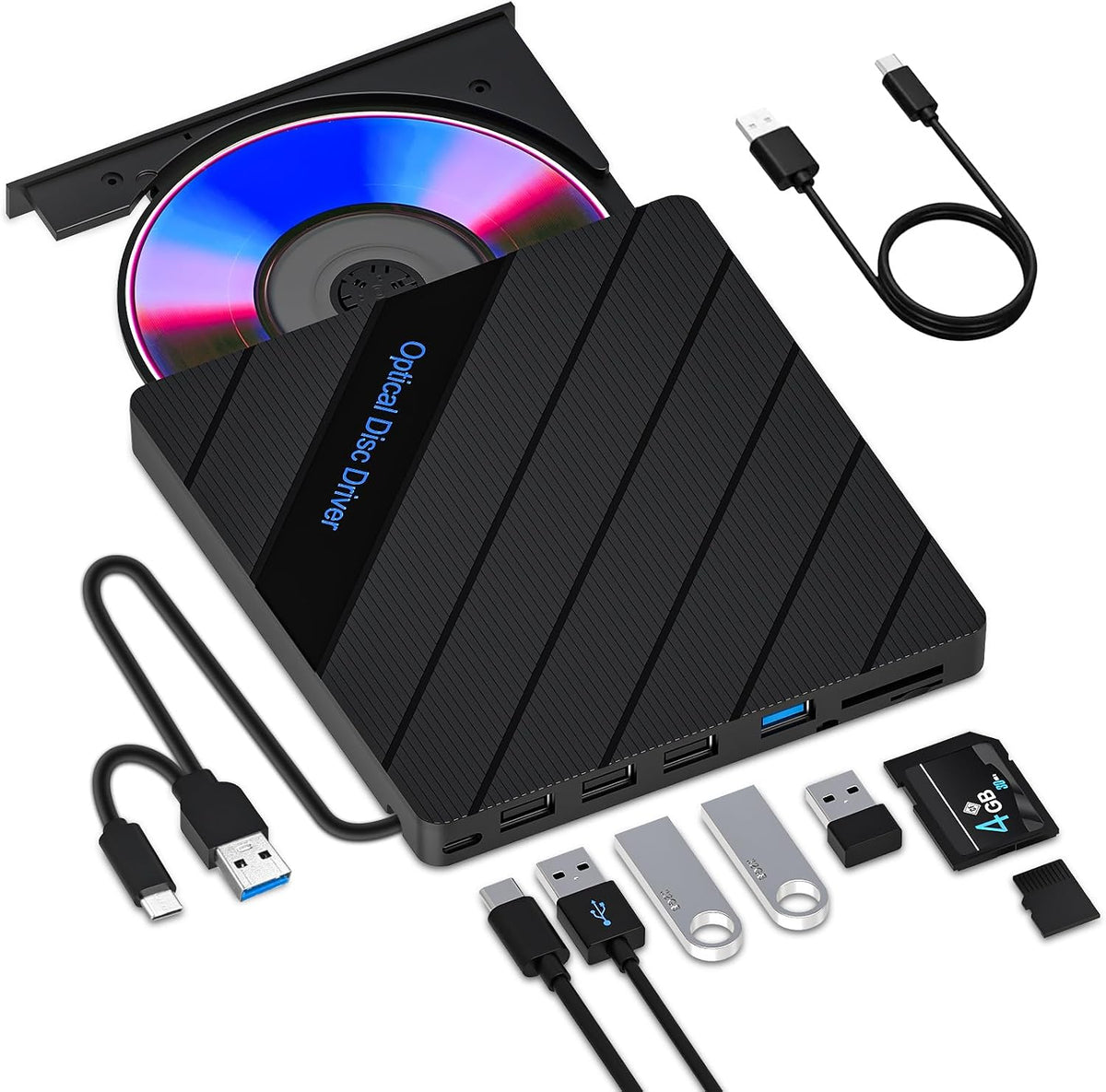 Beizkna 8-in-1 Externes DVD-Laufwerk mit USB-C & Kartenleser