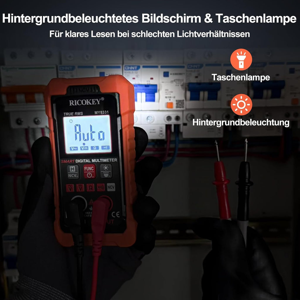 RICOKEY Smart Digital Multimeter mit Auto-Range & NCV-Funktion