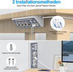 Darbony 8-in-1 Ecksteckdosenleiste mit USB-C & LED-Nachtlicht