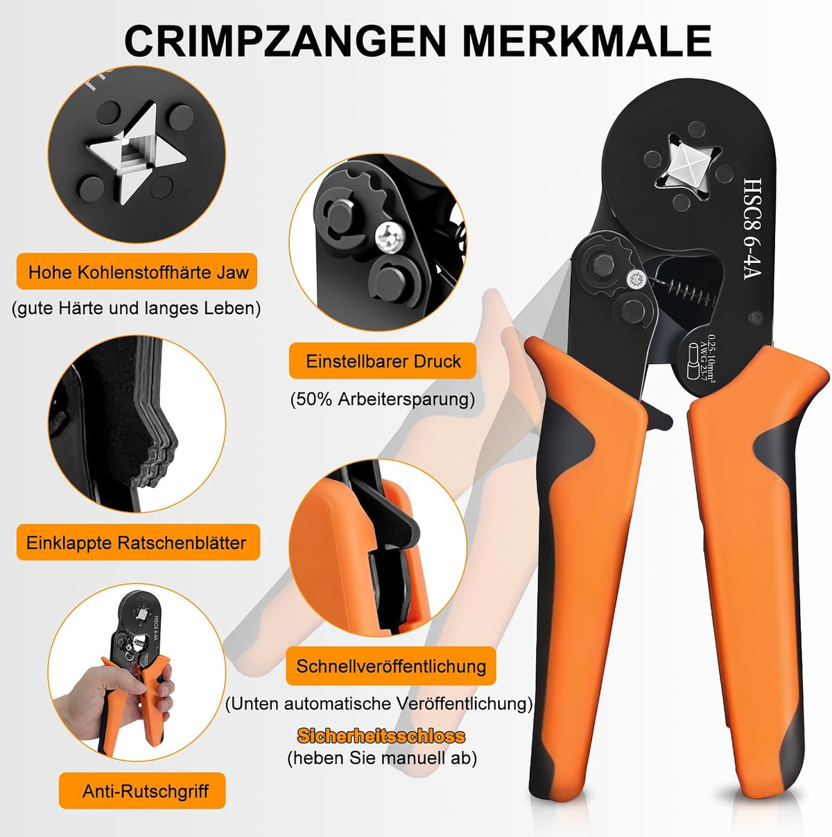 Beizkna Crimpzange Set mit 1250 Aderendhülsen
