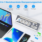 Darbony 8-in-1 Ecksteckdosenleiste mit USB-C & LED-Nachtlicht