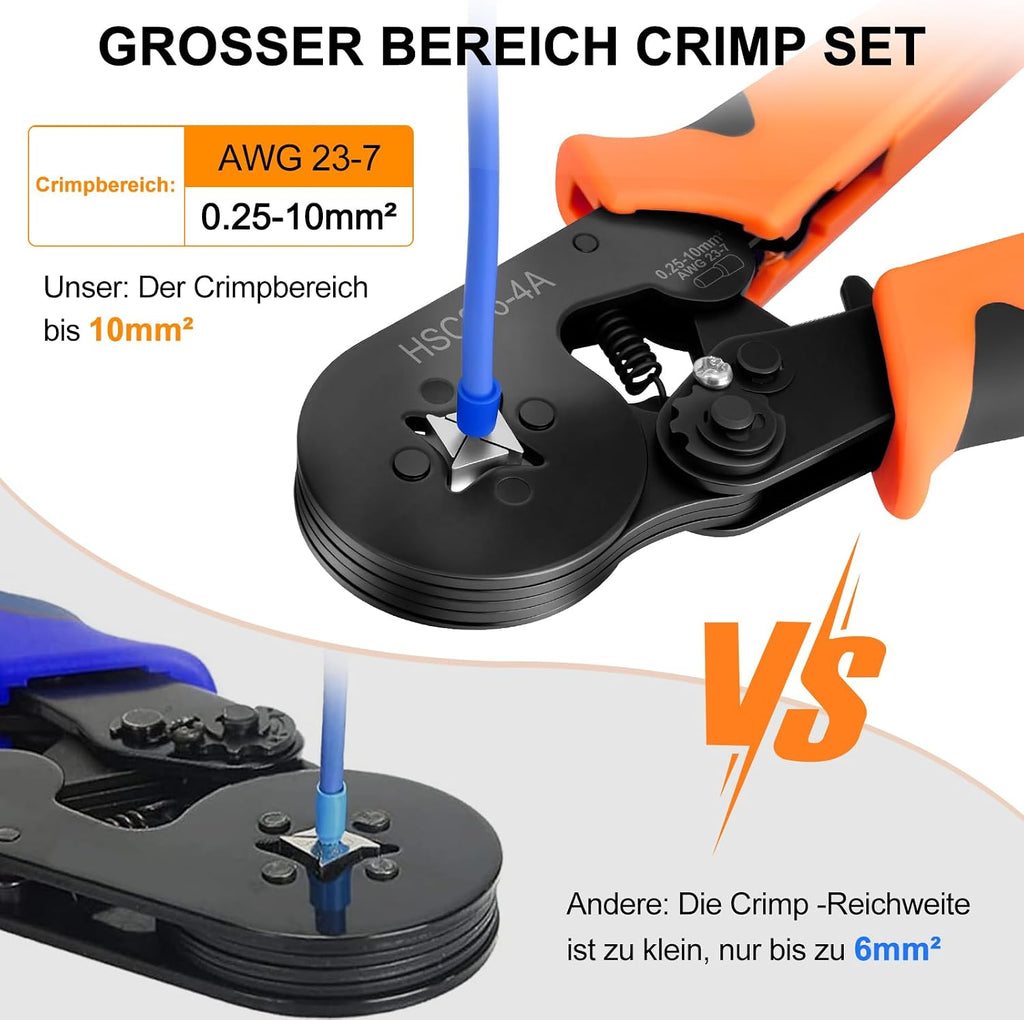 Beizkna Crimpzange Set mit 1250 Aderendhülsen