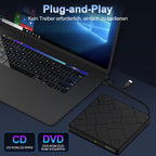 Beizkna Externes CD/DVD-Laufwerk mit USB 3.0 & USB-C
