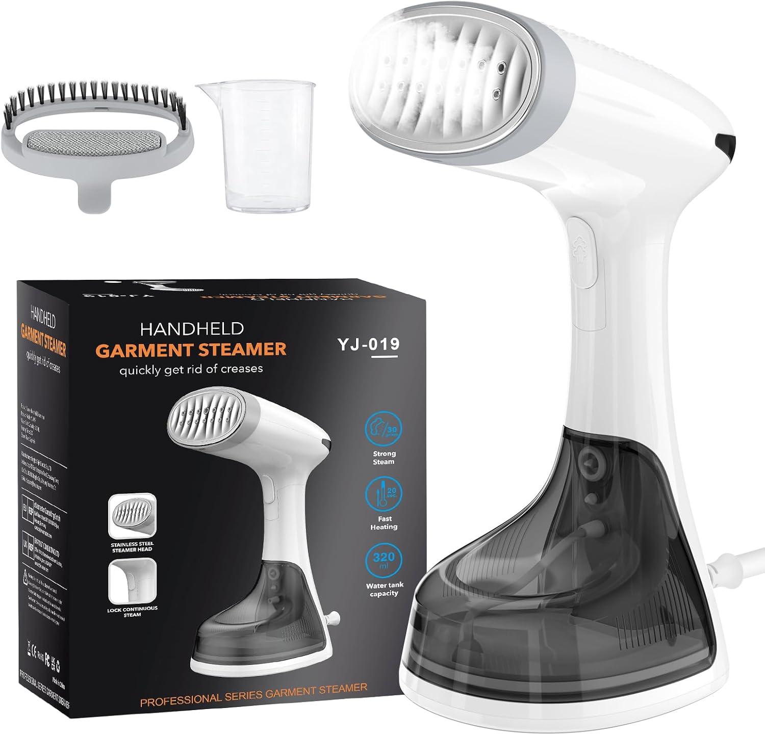 RICOKEY Handdampfglätter 1650W mit Schnellaufheizung & 320ml Wassertank