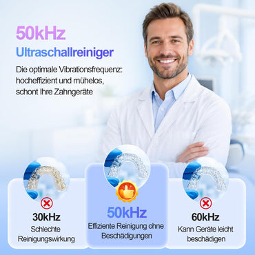Beizkna Ultraschallreiniger für Zahnspangen & Zahnschienen, 50 kHz