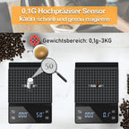 Edasion Präzisions-Kaffeewaage mit Timer, 0,1 g–3 kg