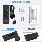 Darbony Einbausteckdose mit USB-C PD & 4 Steckdosen