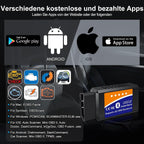RICOKEY OBD2 Bluetooth Diagnoseadapter für Android & Windows