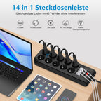 Darbony 14-in-1 Steckdosenleiste mit 4 USB & 2 m Kabel