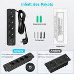 Darbony 8-in-1 Einbausteckdose mit USB-C PD 20W & USB-A