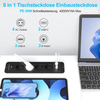 Darbony 8-in-1 Einbausteckdose mit USB-C PD 20W & USB-A
