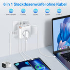 Beizkna 6-in-1 Steckdosenwürfel mit USB-C & USB-A