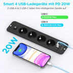 Darbony 8-in-1 Einbausteckdose mit USB-C PD 20W & USB-A