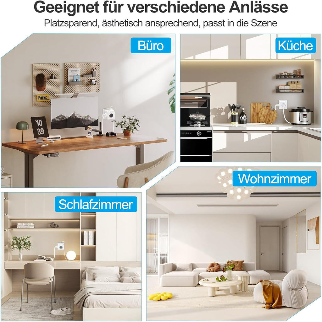 Darbony 7-in-1 Steckdosenwürfel mit 2 USB-C & 2 USB-A
