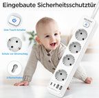 Beizkna 8-in-1 Steckdosenleiste mit USB-C, 4000W & 1,8 m Kabel