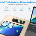 Darbony Einbausteckdose mit USB-C PD & 4 Steckdosen