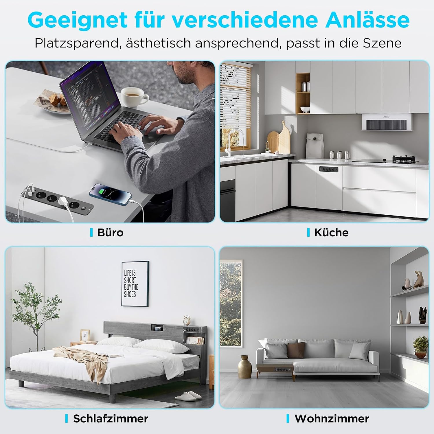 Darbony 8-in-1 Einbausteckdose mit USB-C PD 20W & USB-A