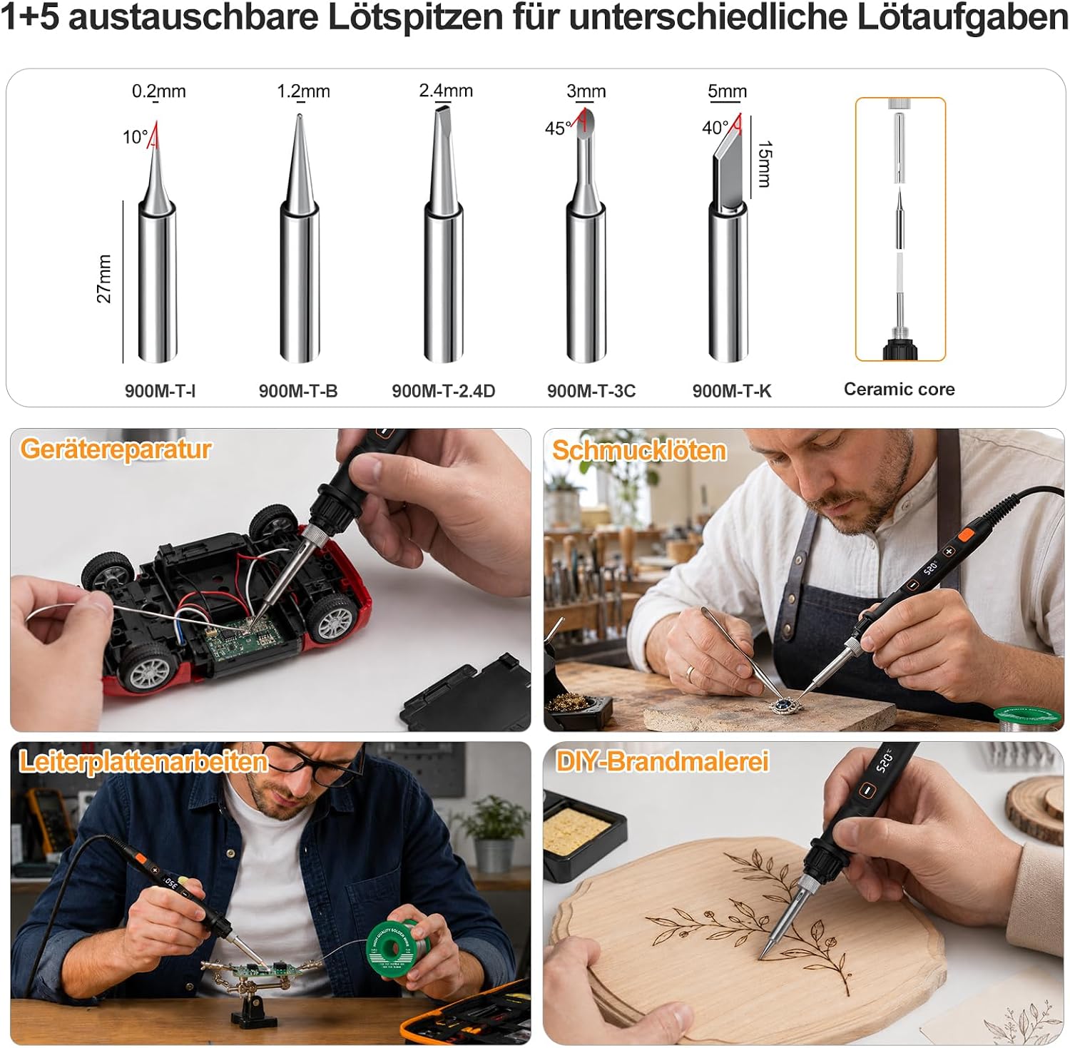 Beizkna 80W Lötkolben Set mit LED-Temperaturanzeige & Schnellaufheizung