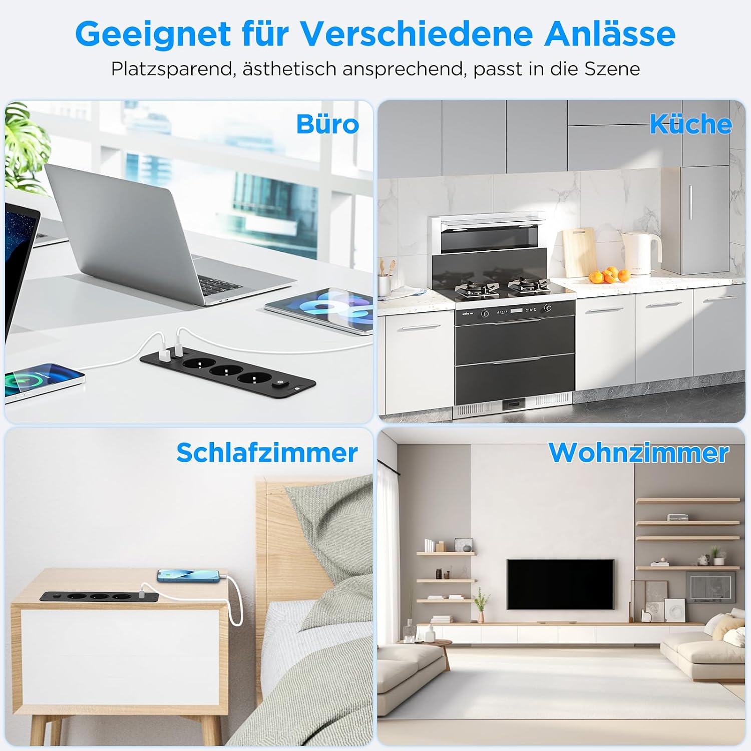 Darbony 7-in-1 Einbausteckdose mit USB-C PD & USB-A