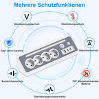 Darbony 8-in-1 Ecksteckdosenleiste mit USB-C & LED-Nachtlicht