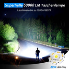 Edasion LED-Taschenlampe 50000 Lumen, USB-C, IP67