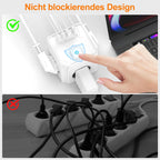 7-in-1 Steckdosenwürfel mit 2 USB-C & 2 USB-A, 2 m Kabel