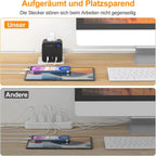 Beizkna 6-in-1 Steckdosenwürfel mit USB-C & 3680W – Schwarz
