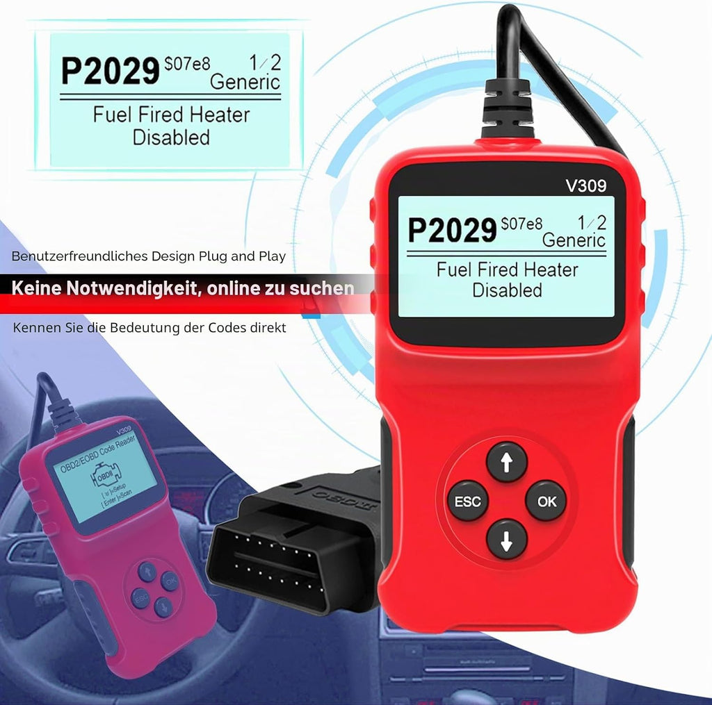 RICOKEY V309 OBD2 Diagnosegerät – KFZ Fehlercode-Lesegerät