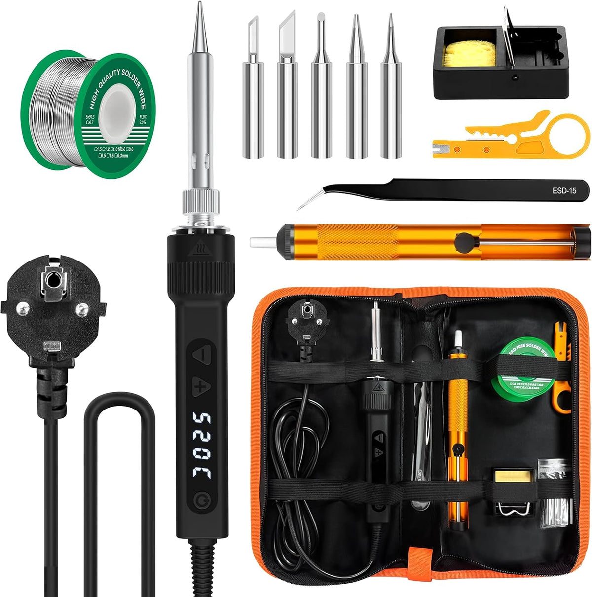 EROIZNY 120W Lötkolben Set mit Schnellaufheizung & Digitalanzeige