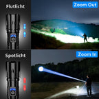 Edasion LED-Taschenlampe 50000 Lumen, USB-C, IP67