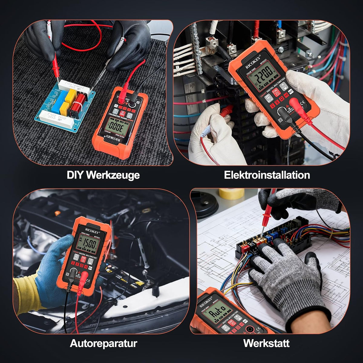 RICOKEY Smart Digital Multimeter mit Auto-Range & NCV-Funktion