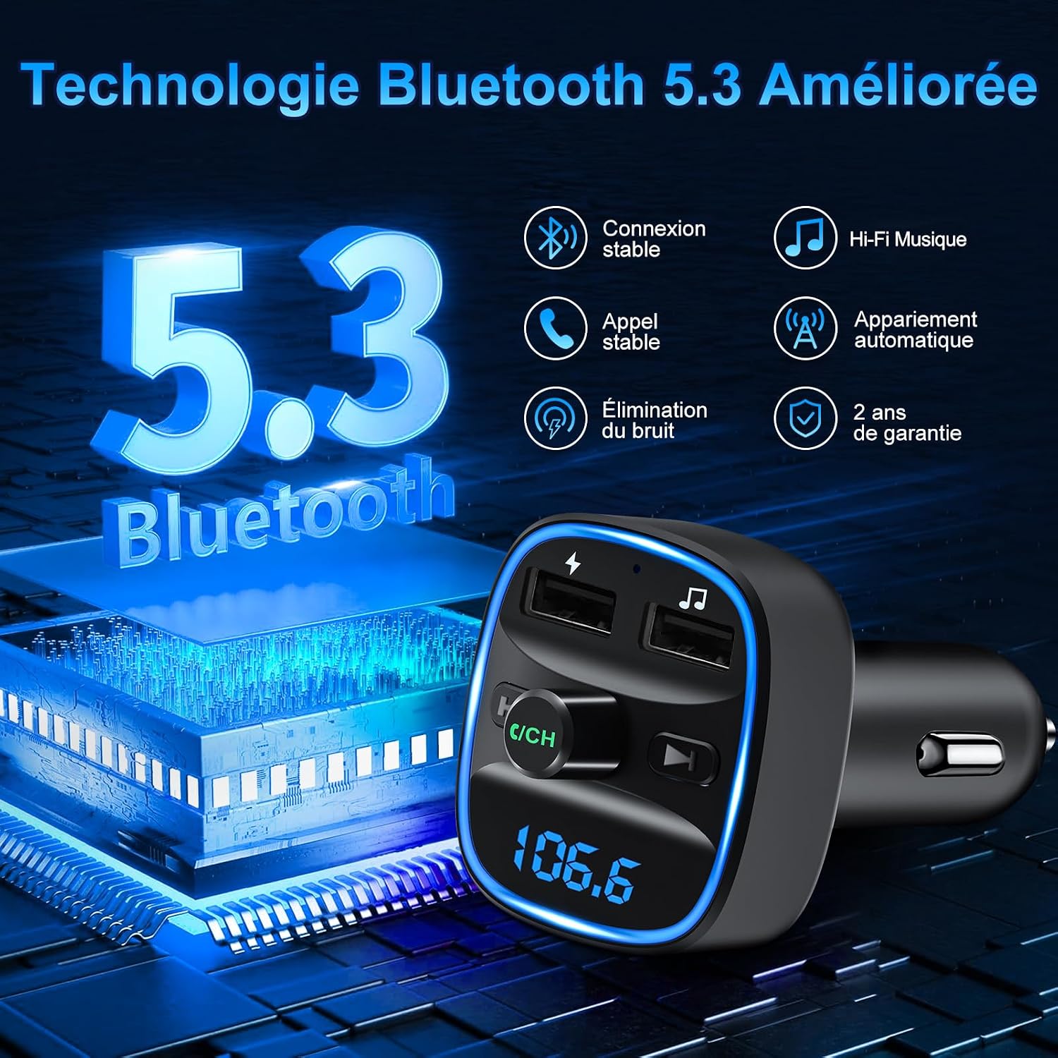 Beizkna DE50 Bluetooth 5.3 FM-Transmitter für Auto