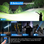 Edasion LED-Taschenlampe 50000 Lumen, USB-C, IP67